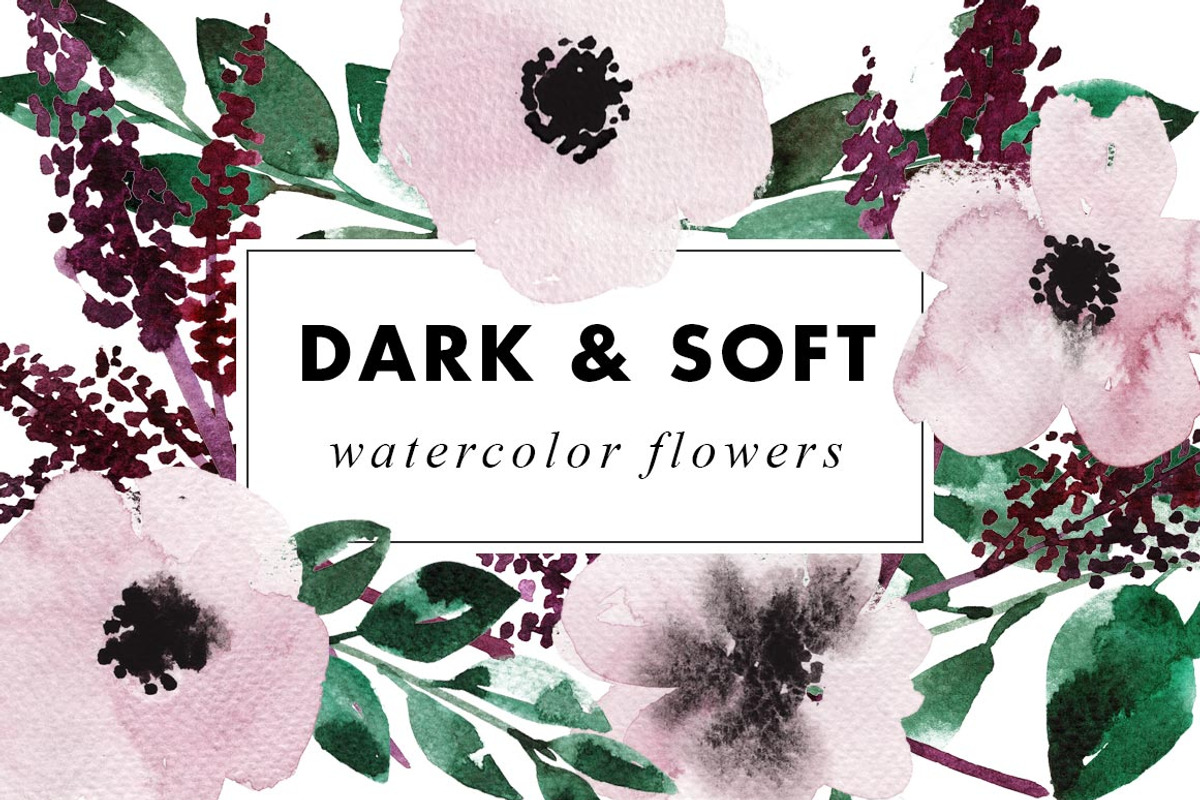 Dark wedding watercolor clip arts, an Illustration by Heartmade by Claudia (Photo 1 of 4)