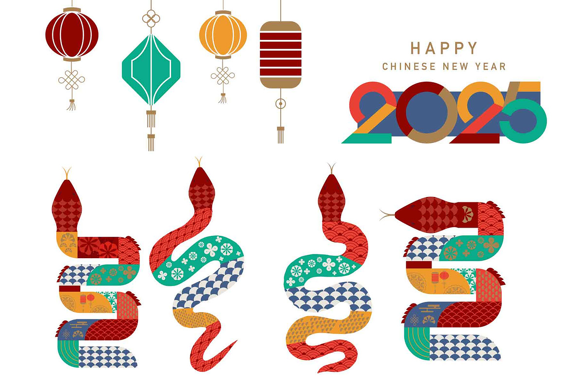 Geometric snake Chinese new year, an Object Graphic by Piixypeach (Photo 2 of 7)