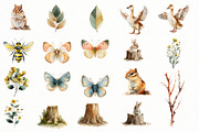 Watercolor woodland Clipart, an Illustration by Designworld (Thumbnail 2 of 8)