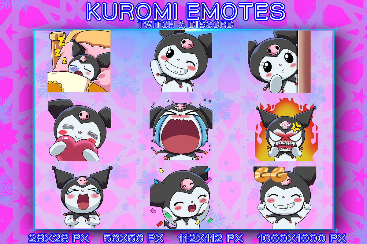 KUROMI EMOTES, a Wallpaper Graphic by YUNGMOTS