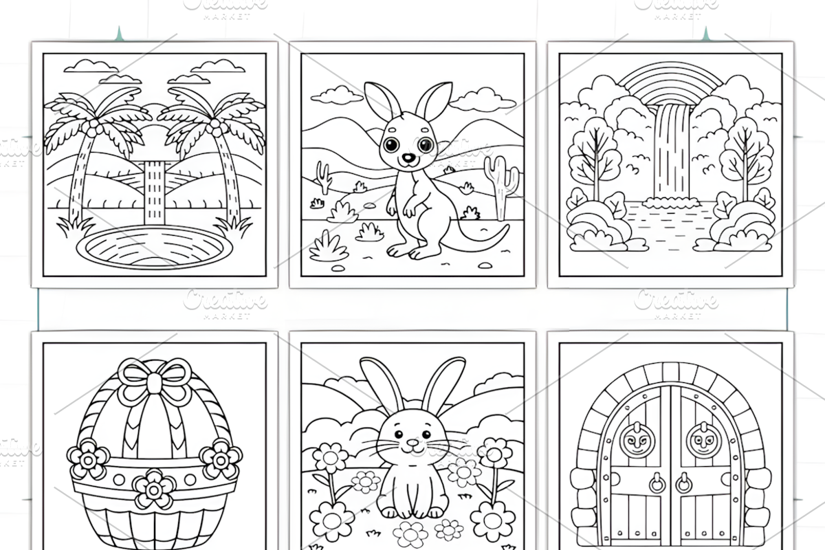Bold Easy Minimal Art Coloring Pages, a Decorative Illustration by Ink Gallery (Photo 3 of 3)