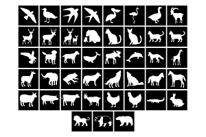43 Animals Stencil Digital Templates
