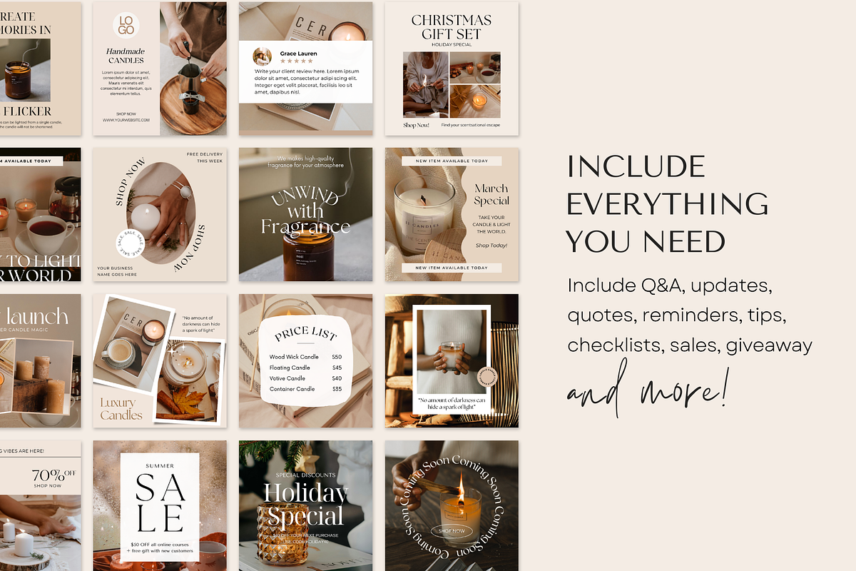 Candle Instagram Post Template, a Social Media Template by ShopRShop (Photo 6 of 10)