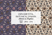 Vintage Damask Floral Pattern, a Pattern Graphic by StudioGlouna (Thumbnail 1 of 9)