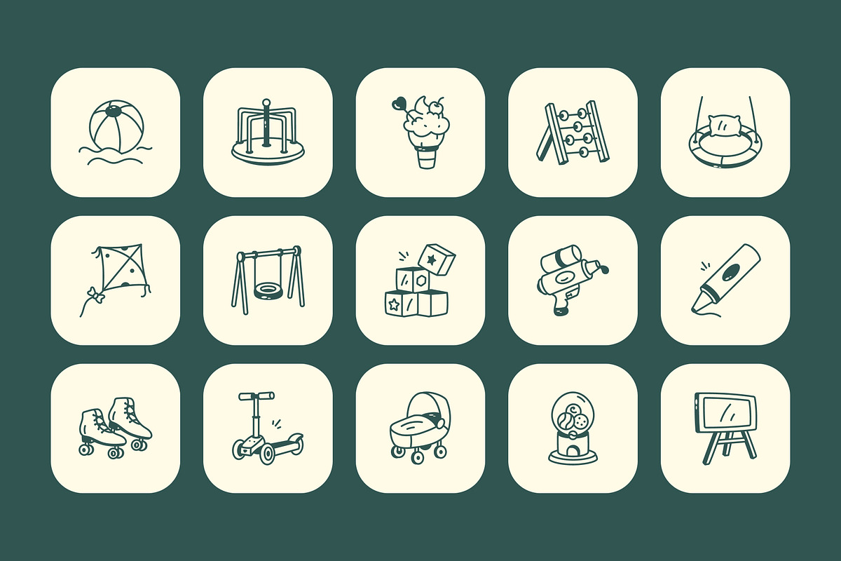 Children's Day Doodle Icons, an Outline Icon by Vectors Market (Photo 5 of 8)