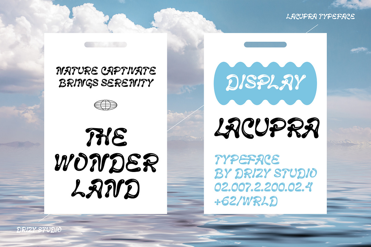 Lacupra - Liquid Bubble Display Font, a Sans Serif Font by Drizy (Photo 7 of 10)