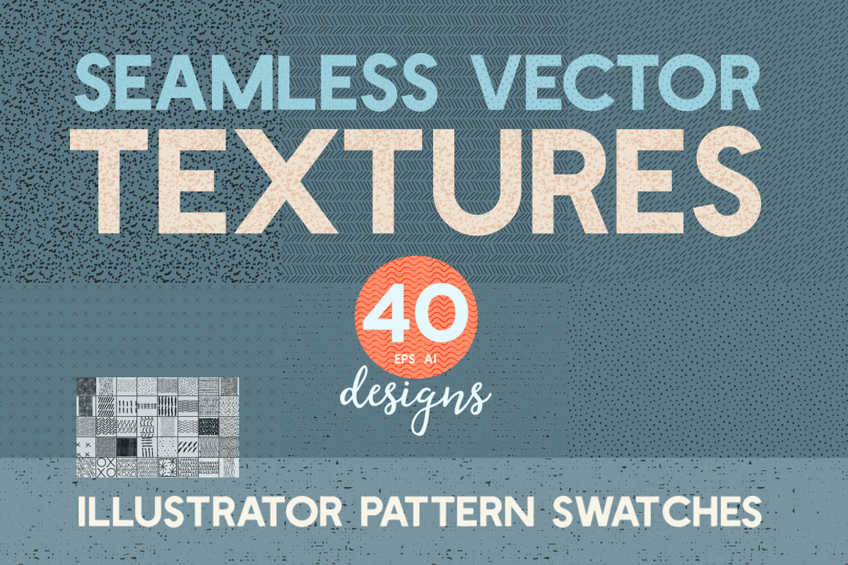 40 Seamless Vector Pattern Textures, a Texture Graphic by Mels Brushes (Photo 1 of 4)