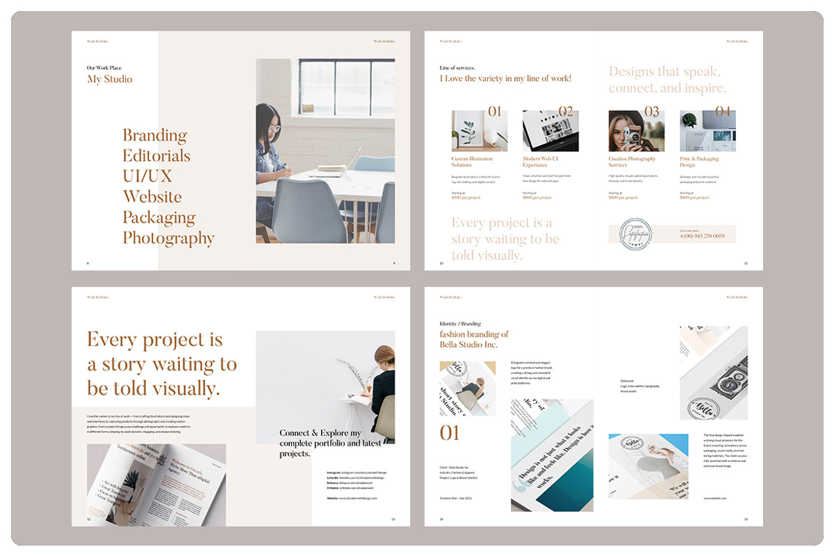 Design Portfolio Brochure Template, a Brochure Template by GraphicsEgg (Photo 3 of 5)