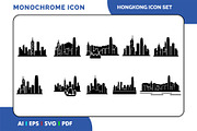 Hong Kong Skyline Icon Set, a Solid Icon by Fontmine Studio (Thumbnail 1 of 3)