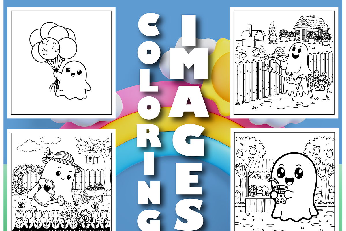 Ghost Moments Coloring Book for Kids, a Seasonal Illustration by Design Zone (Photo 4 of 5)