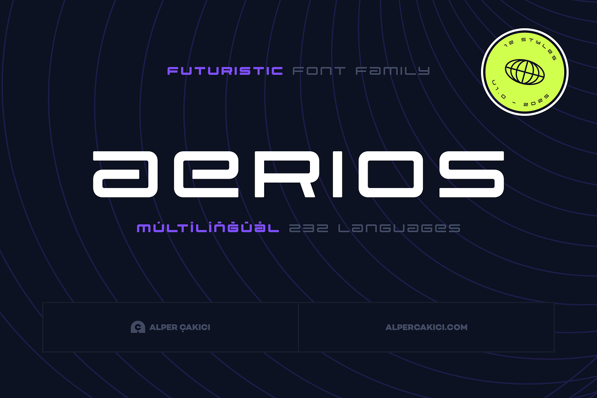Aerios Futuristic Font Family, a Sans Serif Font by alpercakici (Photo 12 of 13)