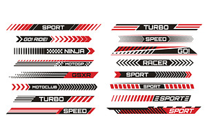Racing stripe decals for motorcycle, an Object Illustration by art PVP - market