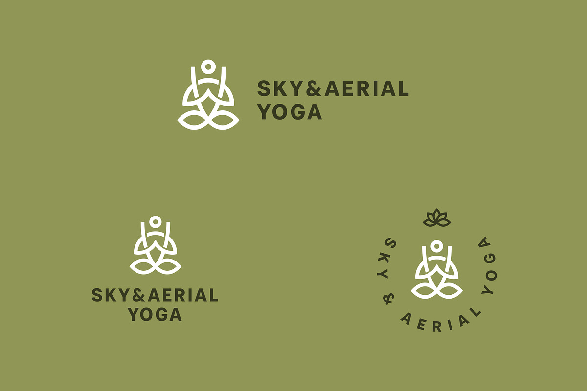 Sky & Aerial yoga logo template., a Branding & Logo Template by Anton Akhmatov (Photo 3 of 3)