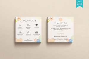 Jewelry Care Card For Canva Template