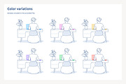 Girl Office Desk Working on Laptop, a Graphic by PixelBender (Thumbnail 2 of 5)