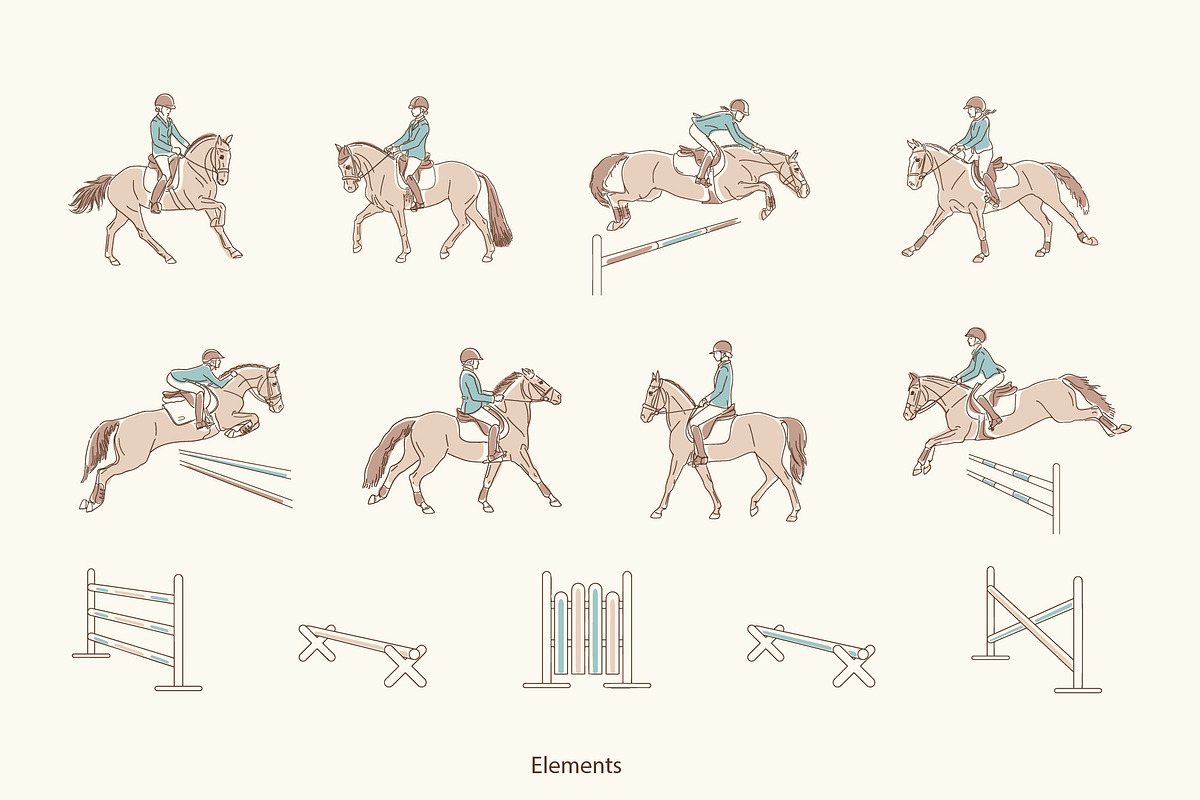 Kids Equestrian Collection, an Animal Illustration by Naurider (Photo 3 of 6)