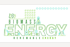Biomass renewable energy concept., a Technology Illustration by Anna's Shop