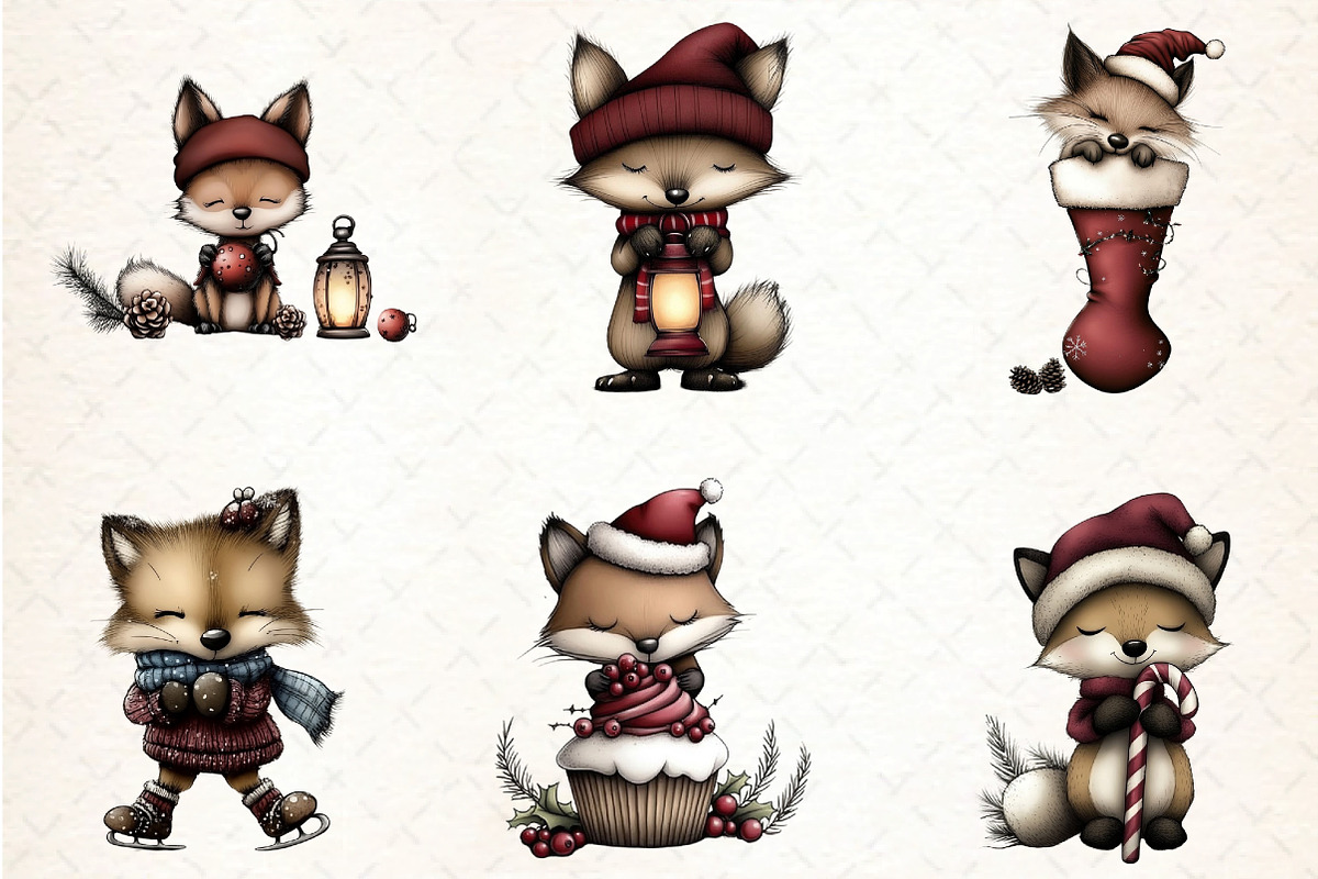 Whimsical Fox Clipart, an Illustration by DreamCafeArt (Photo 5 of 7)