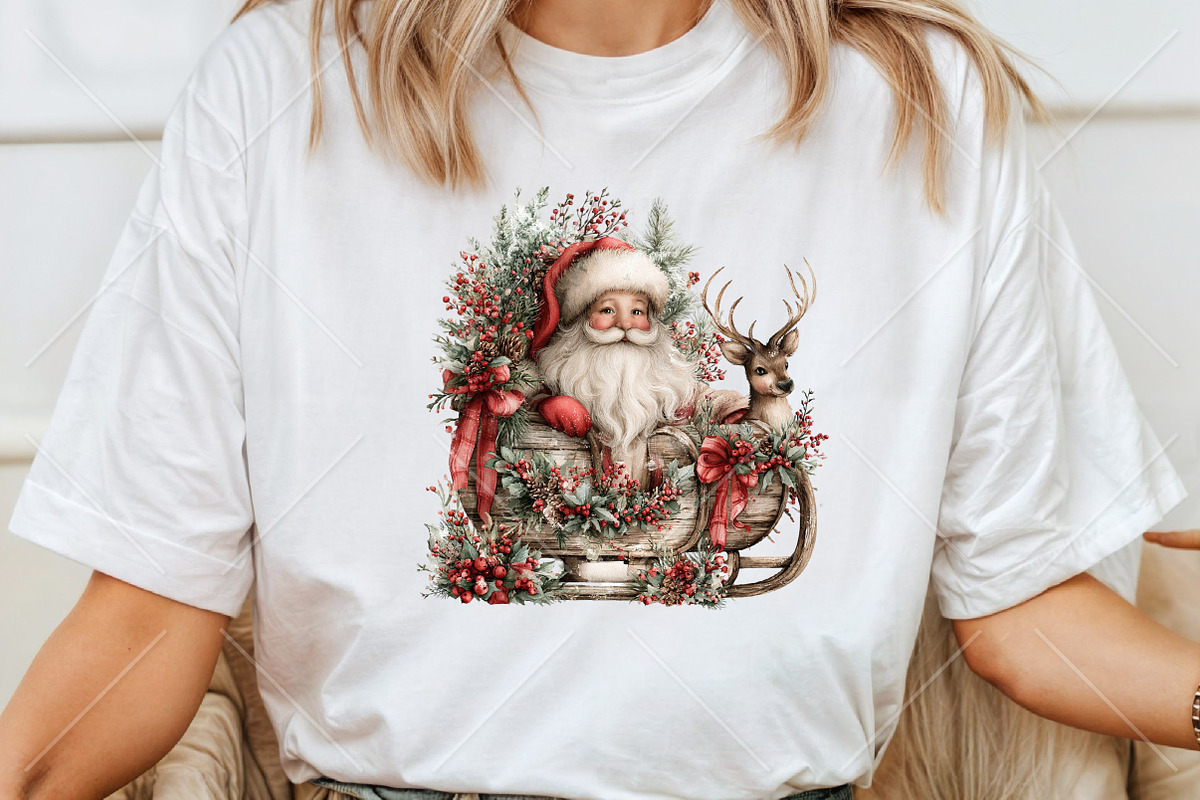 Peeking Santa Reindeer Christmas PNG, a Seasonal Illustration by Canvas Craft (Photo 6 of 10)