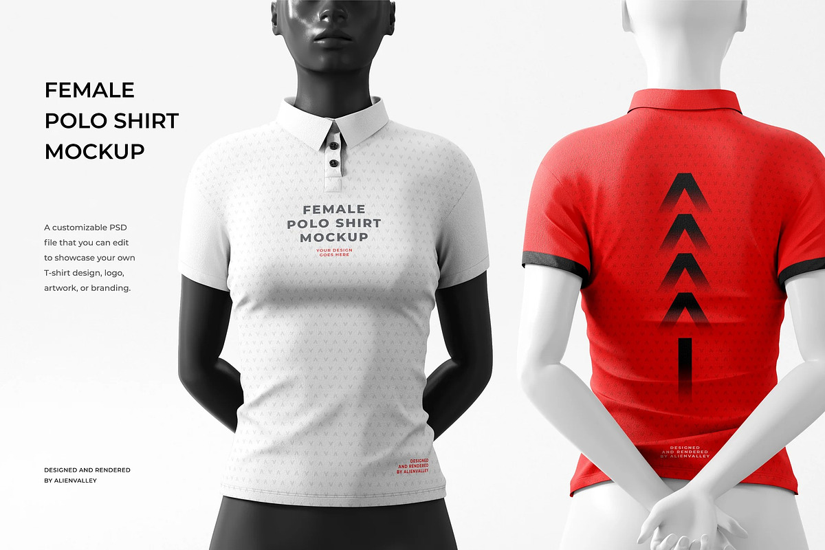 Female Polo Shirt Mockup, a Shirt Mockup by zpackcreative (Photo 1 of 5)