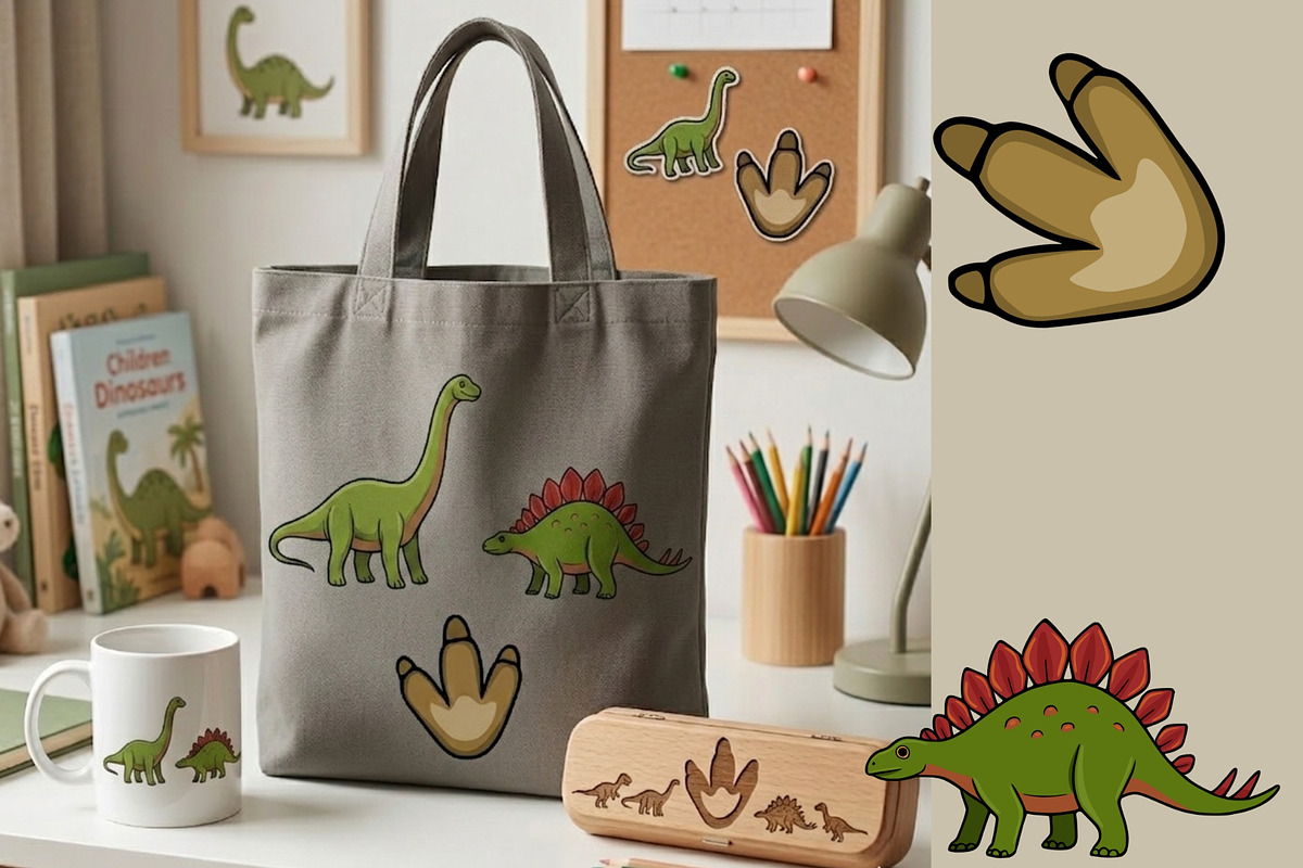 Dino World: Prehistoric Clipart, an Animal Illustration by Elatedowl (Photo 4 of 7)