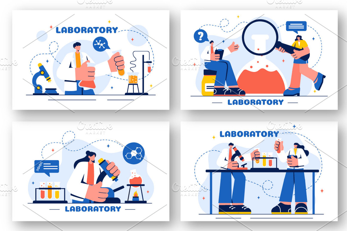 18 Laboratory Science Illustration, a Healthcare Illustration by denayunebgt (Photo 3 of 6)