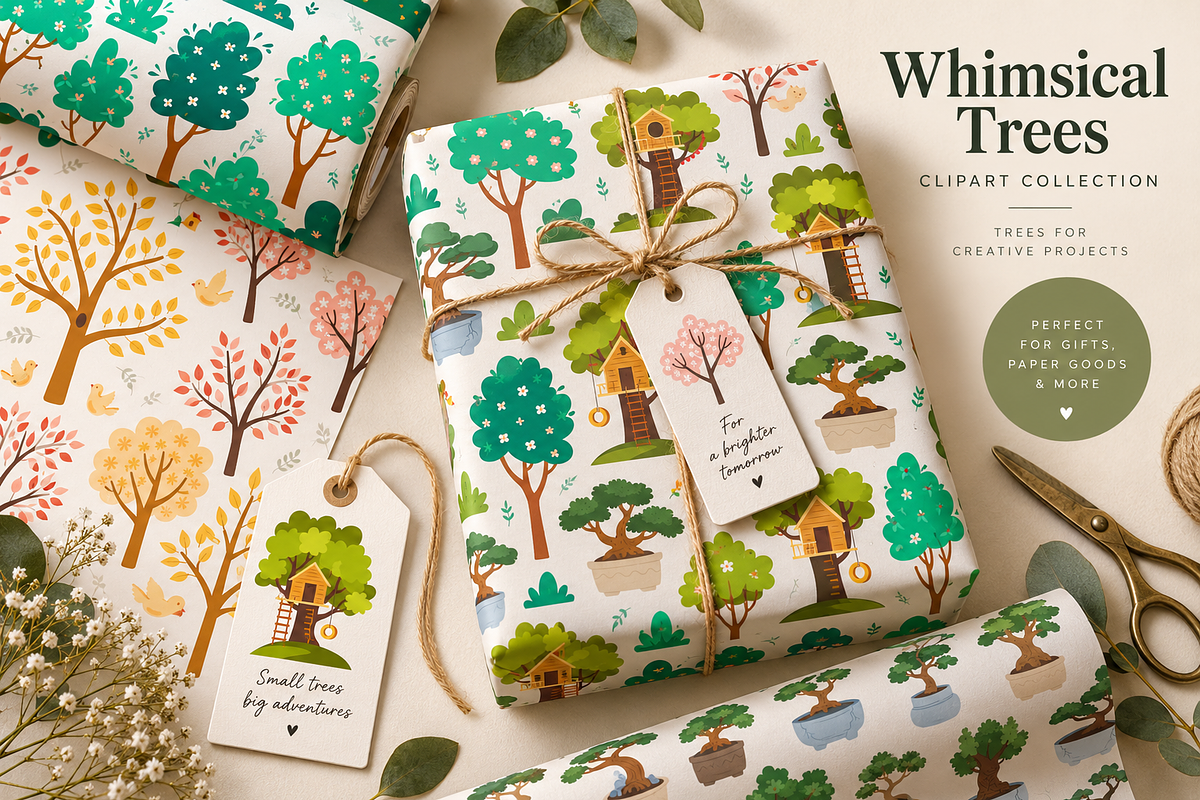 Whimsical Trees Clipart, a Decorative Illustration by Anna Studio (Photo 12 of 12)