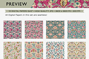 Boho Floral Digital Paper Pack, a Pattern Graphic by Maishop (Thumbnail 2 of 8)