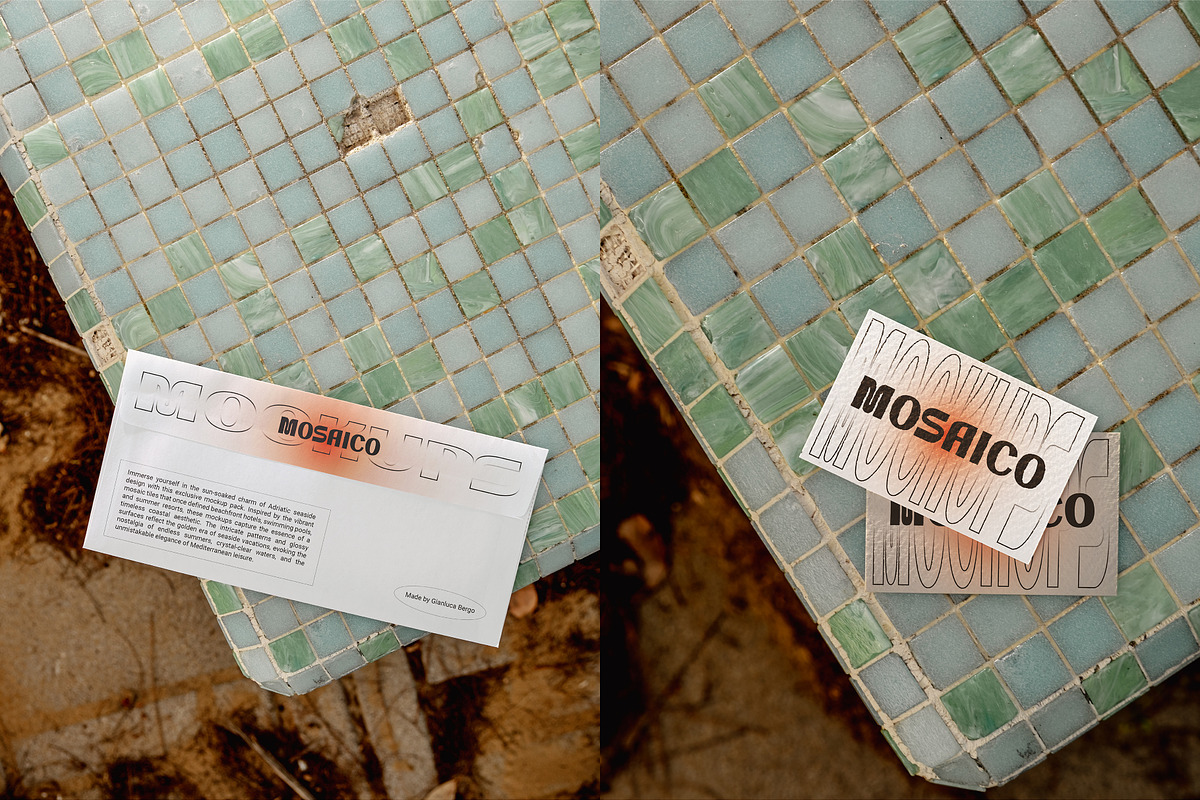 Mosaico - Stationery mockup pack, an Advertising Mockup by Gianluca_Bergo (Photo 2 of 3)