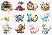 Cute Dinosaur, Clipart, an Illustration by CreationArt (Thumbnail 2 of 5)