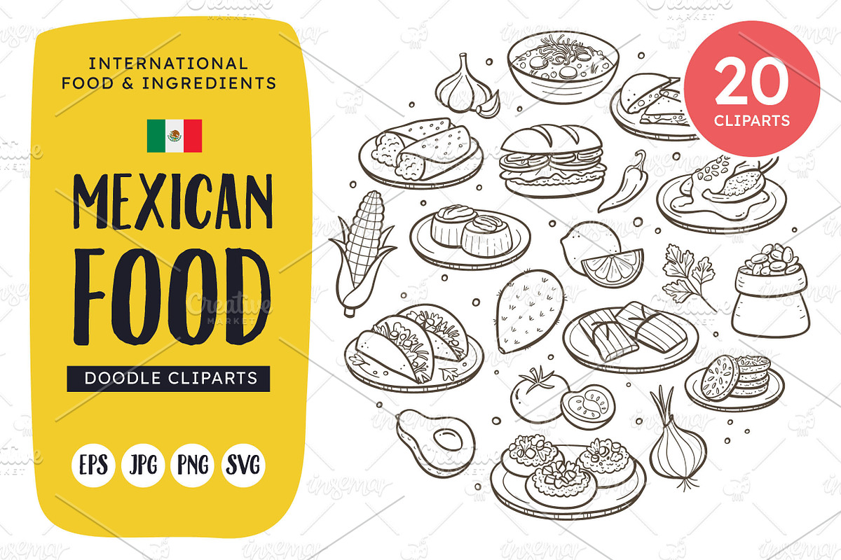 Mexican Food Doodle Clip Art, a Food Illustration by insemar (Photo 1 of 4)