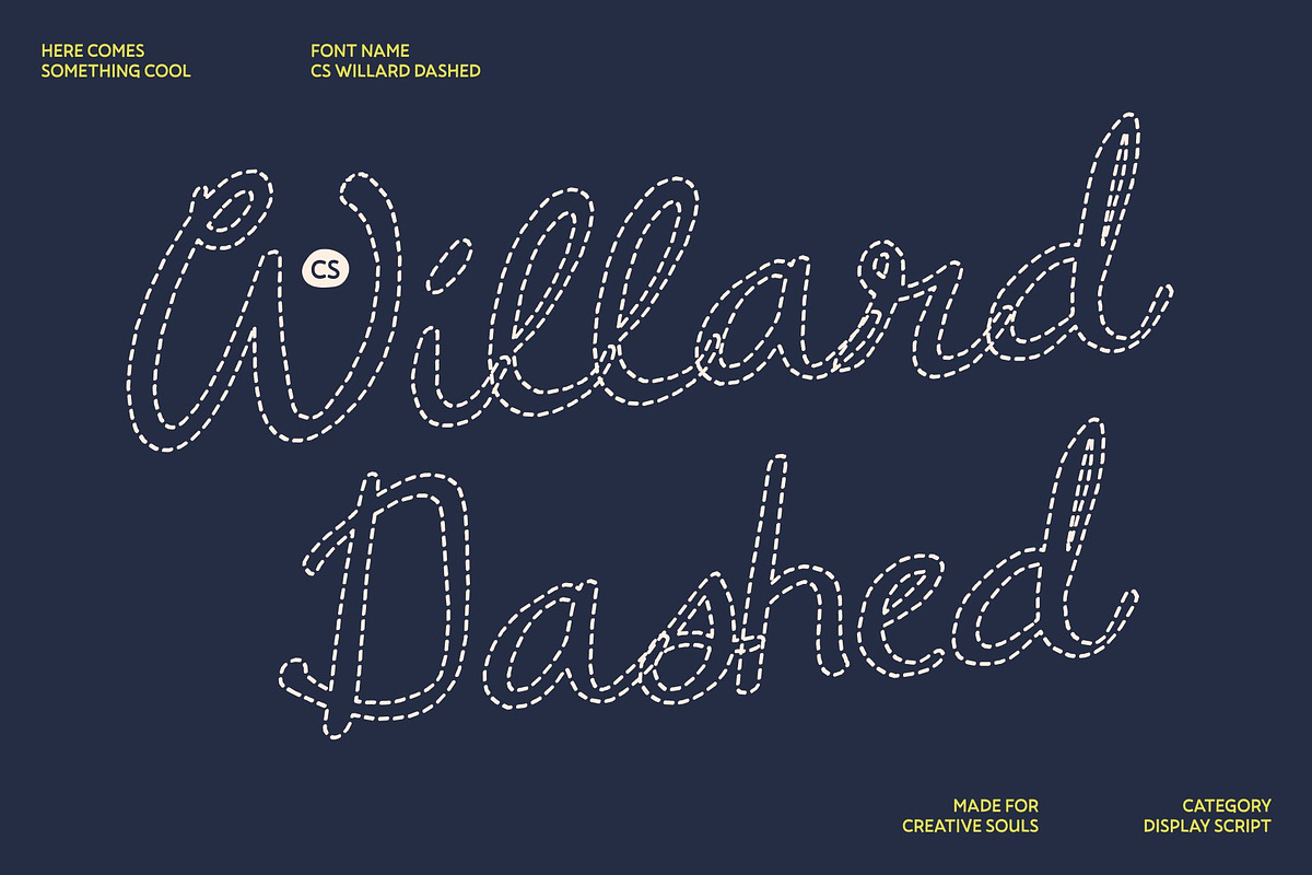 CS Willard Dashed, a Script Font by Craft Supply Co. (Photo 1 of 8)