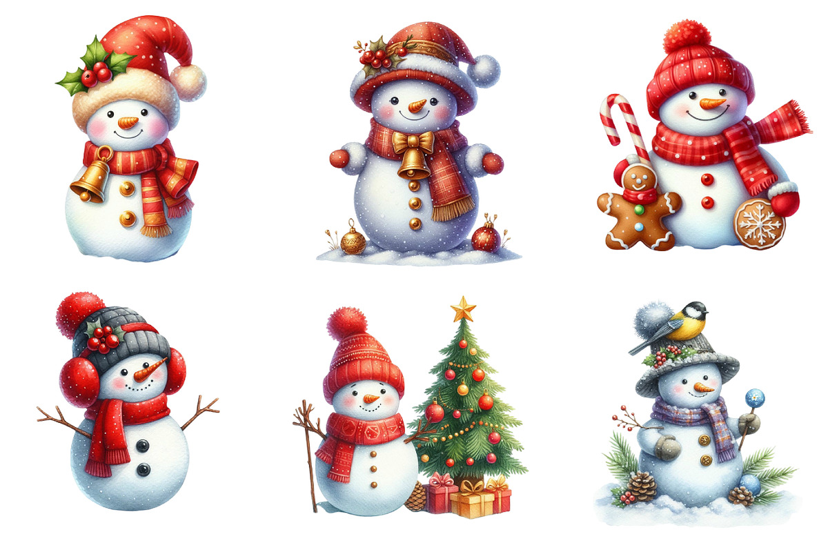 Christmas Snowman PNG Bundle, an Illustration by DreamArtGraphic (Photo 4 of 5)