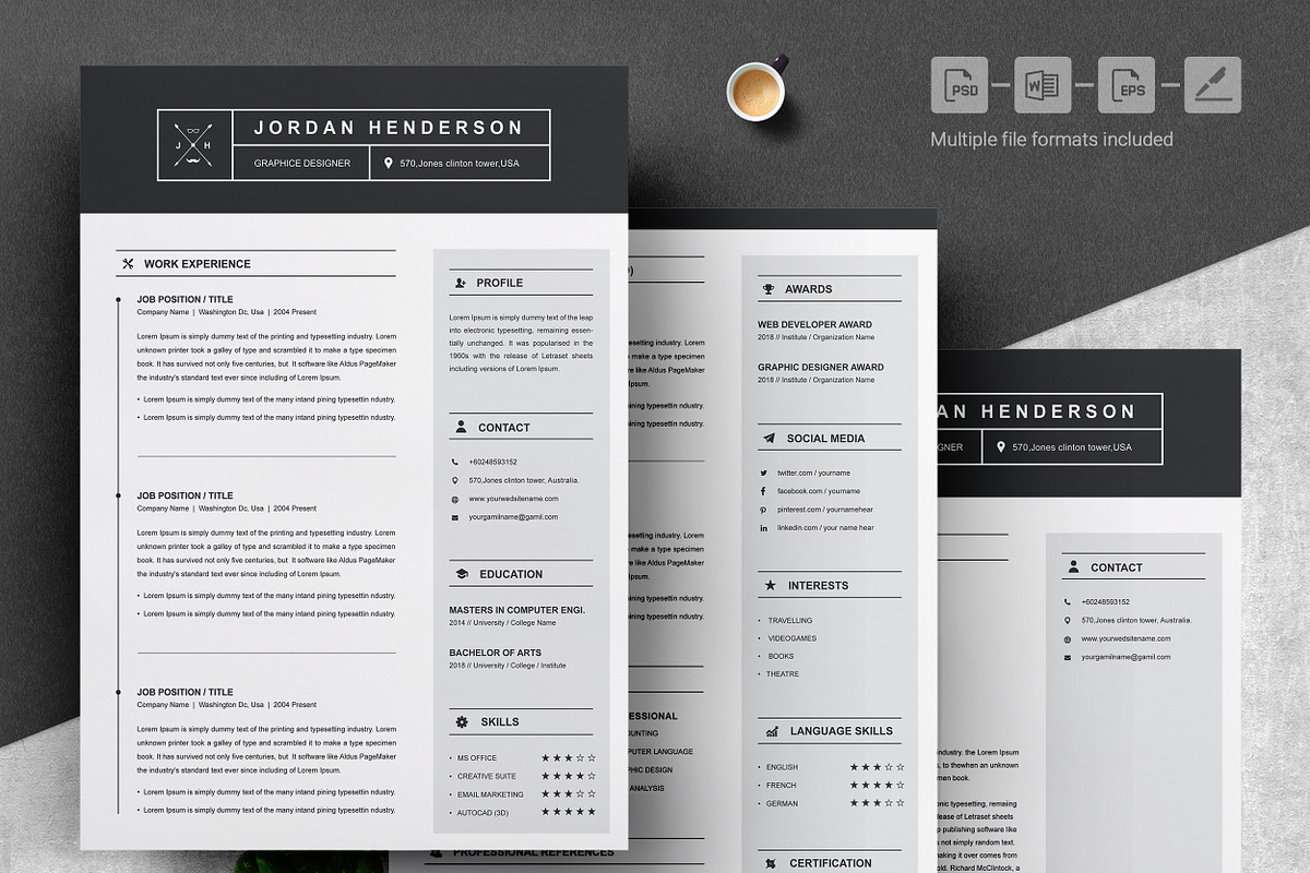 Resume / CV Template, a Resume Template by ResumeInventor (Photo 4 of 6)