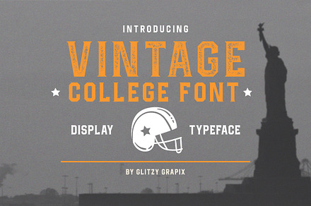 Vintage College Font, a Font by GlitzyGrapix