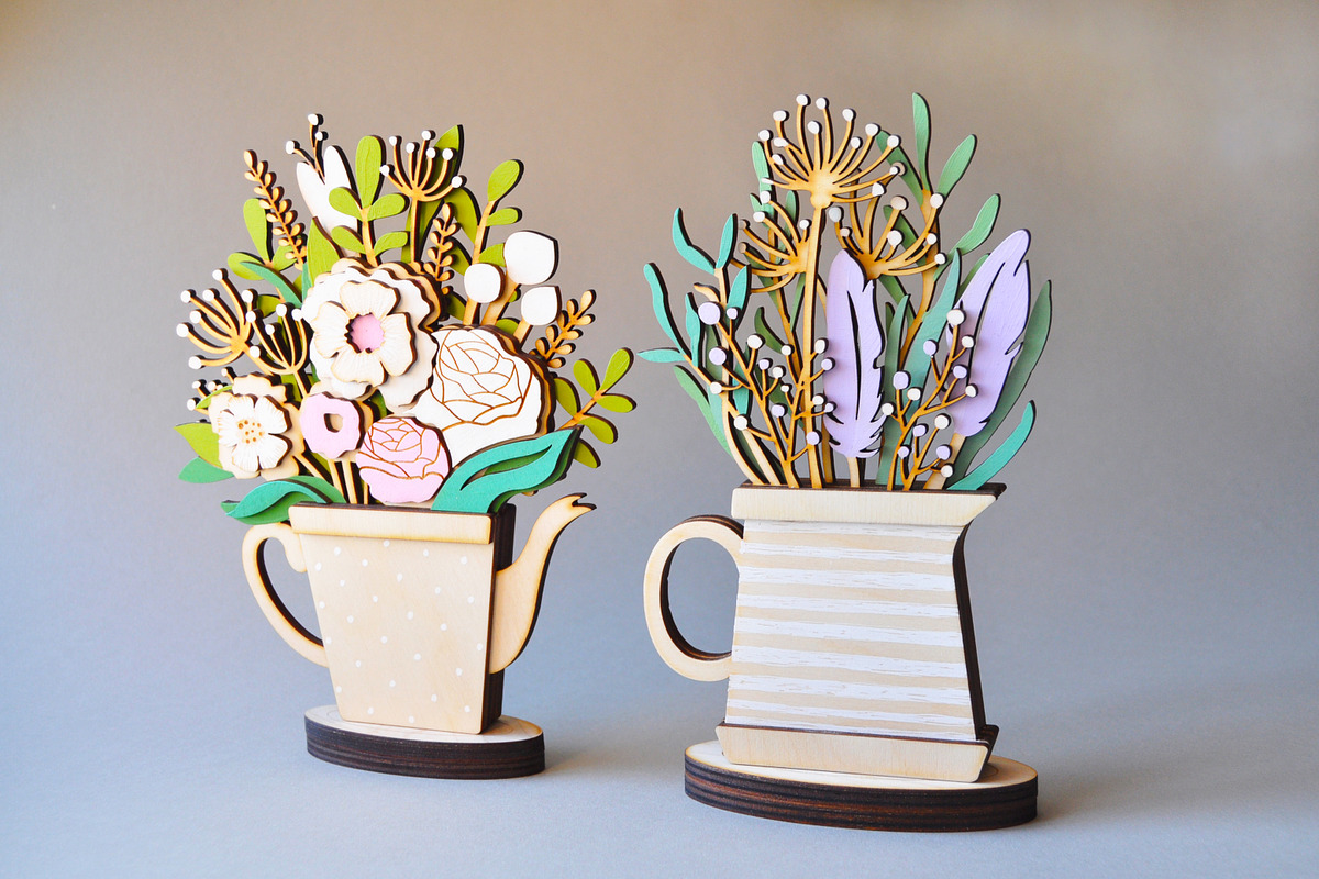 Flower svg laser cut files plant svg, an Object Graphic by HelloWood (Photo 3 of 3)