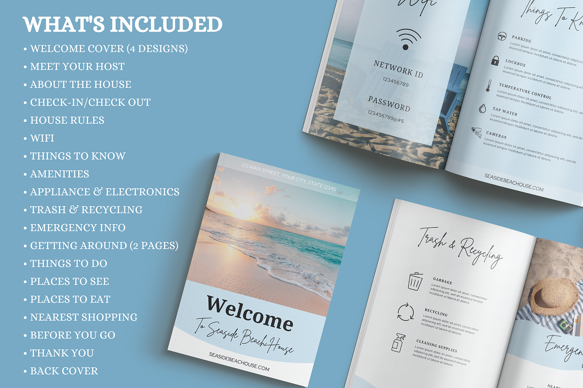 Airbnb Welcome Book Template, a Magazine Template by LWPRESETS (Photo 2 of 9)