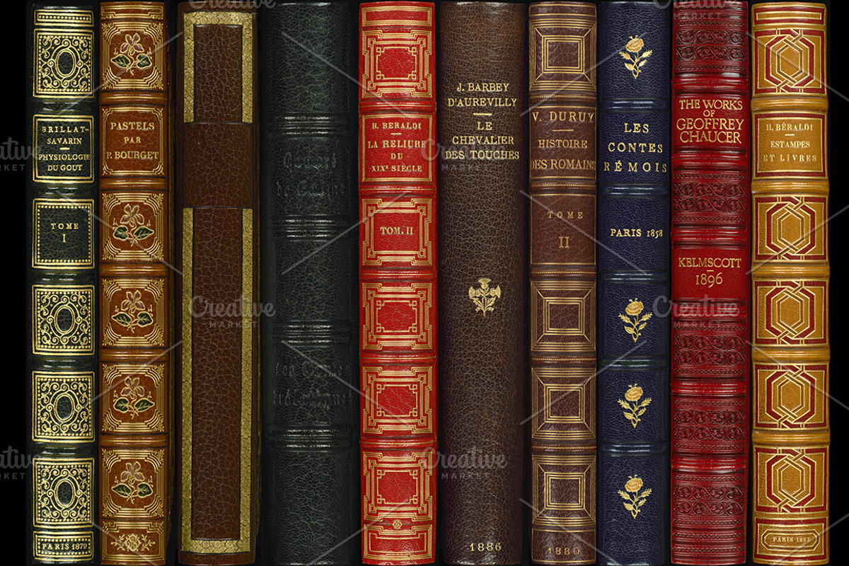 Antique Book Spines, a Texture Graphic by Blue Line Design (Photo 3 of 9)