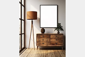 Farmhouse living room mockup frame, an Architecture Photo by GFXCity