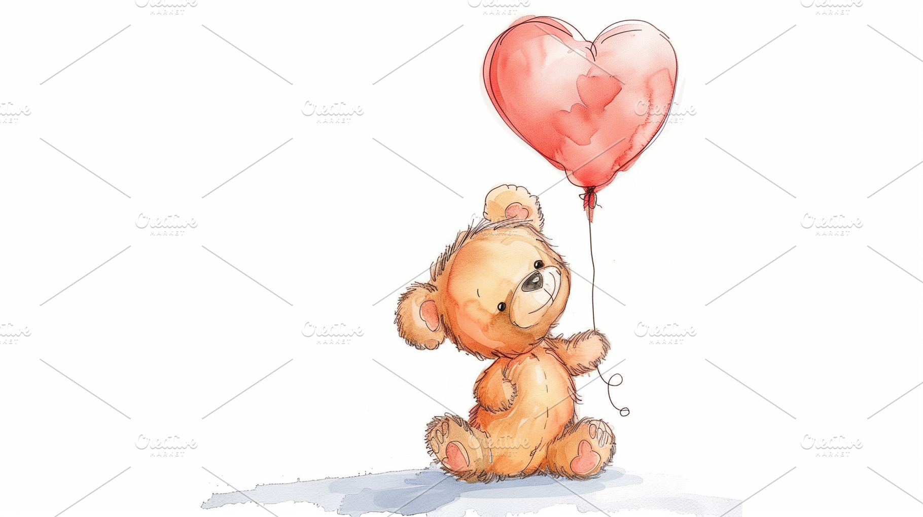 Cute teddy bear with heart balloon., an Arts & Entertainment Photo by MistyDay
