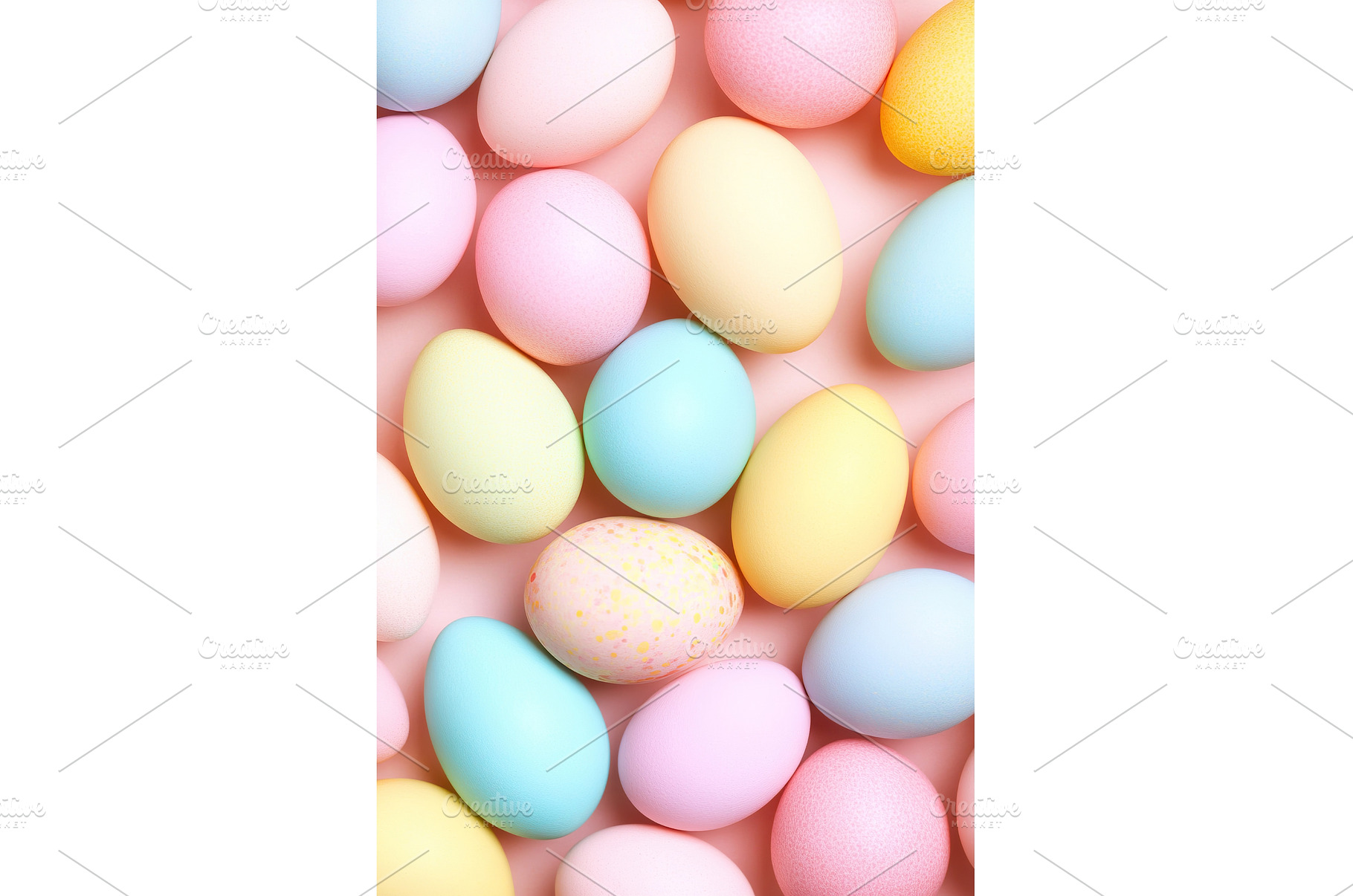 Colorful pastel easter eggs arranged, a Holiday Photo by Lermont51