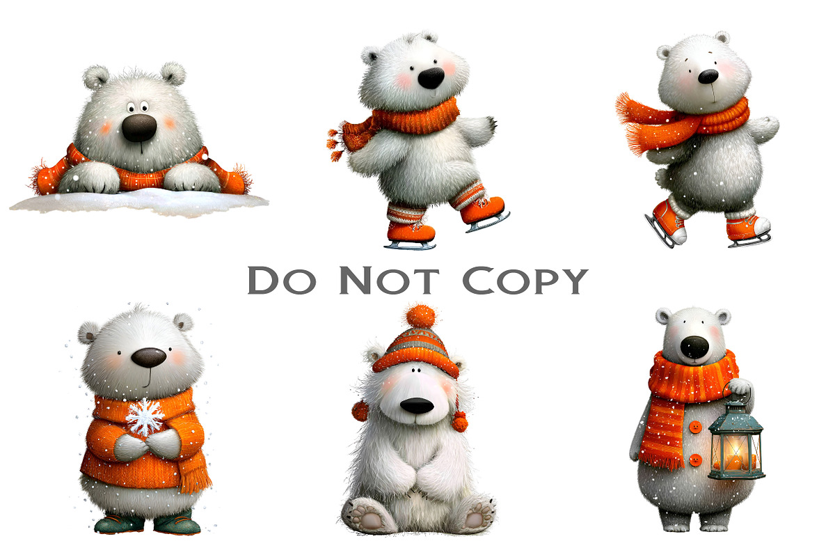 Cute Winter Polar Bear Watercolor, an Illustration by Craft Nest (Photo 6 of 9)