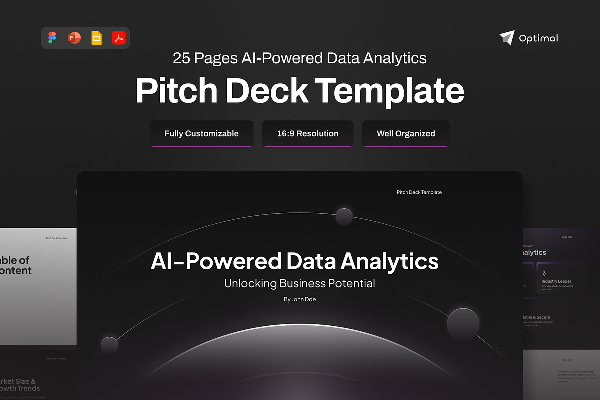 Pitch Deck AI-Powered Data Analytics, a Presentation Template by pickolabstudio (Photo 1 of 6)