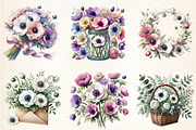 Spring Anemones Flowers Clipart Flor, an Illustration by DreamArtGraphic (Thumbnail 3 of 5)