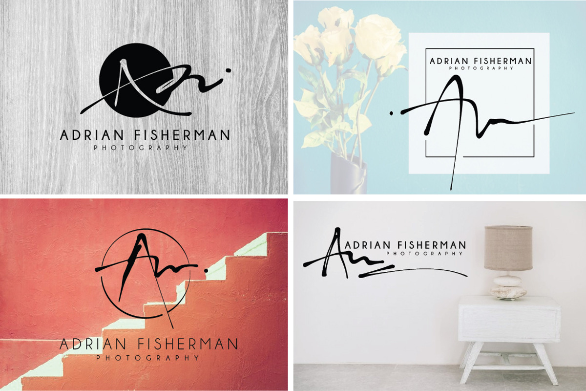 168 LETTER A SIGNATURE monogram logo, a Branding & Logo Template by Whimsical Logoshop (Photo 4 of 16)
