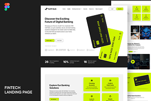 Modern Fintech Bank Landing Page, a Landing Page Template by Dirtytemp Studio