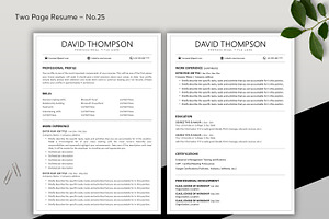 COMBO 2 RESUME CV TEMPLATES 25 & 24