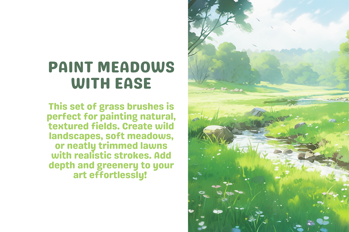Grass Brushes for Procreate, a Brush Add-On by Cozy Brushery (Photo 5 of 7)