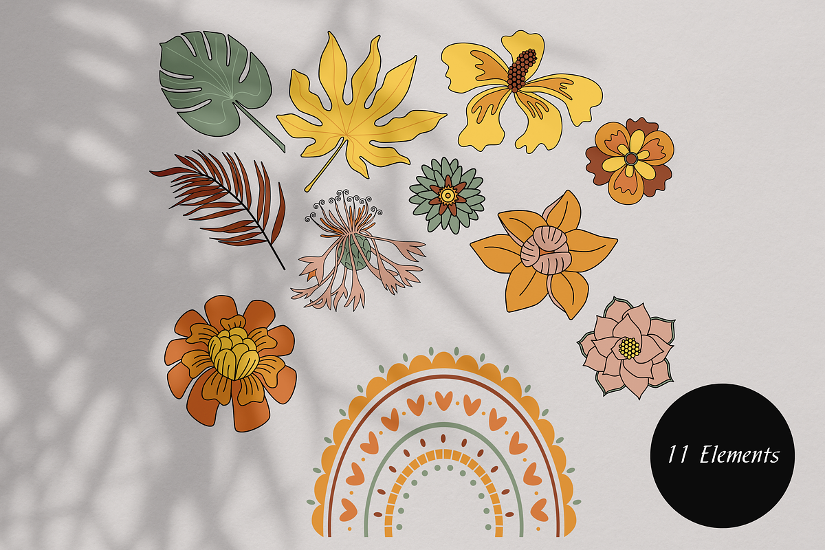 Tropical Flower Pattern Retro Summer, a Pattern Graphic by Trendingdigital (Photo 4 of 21)