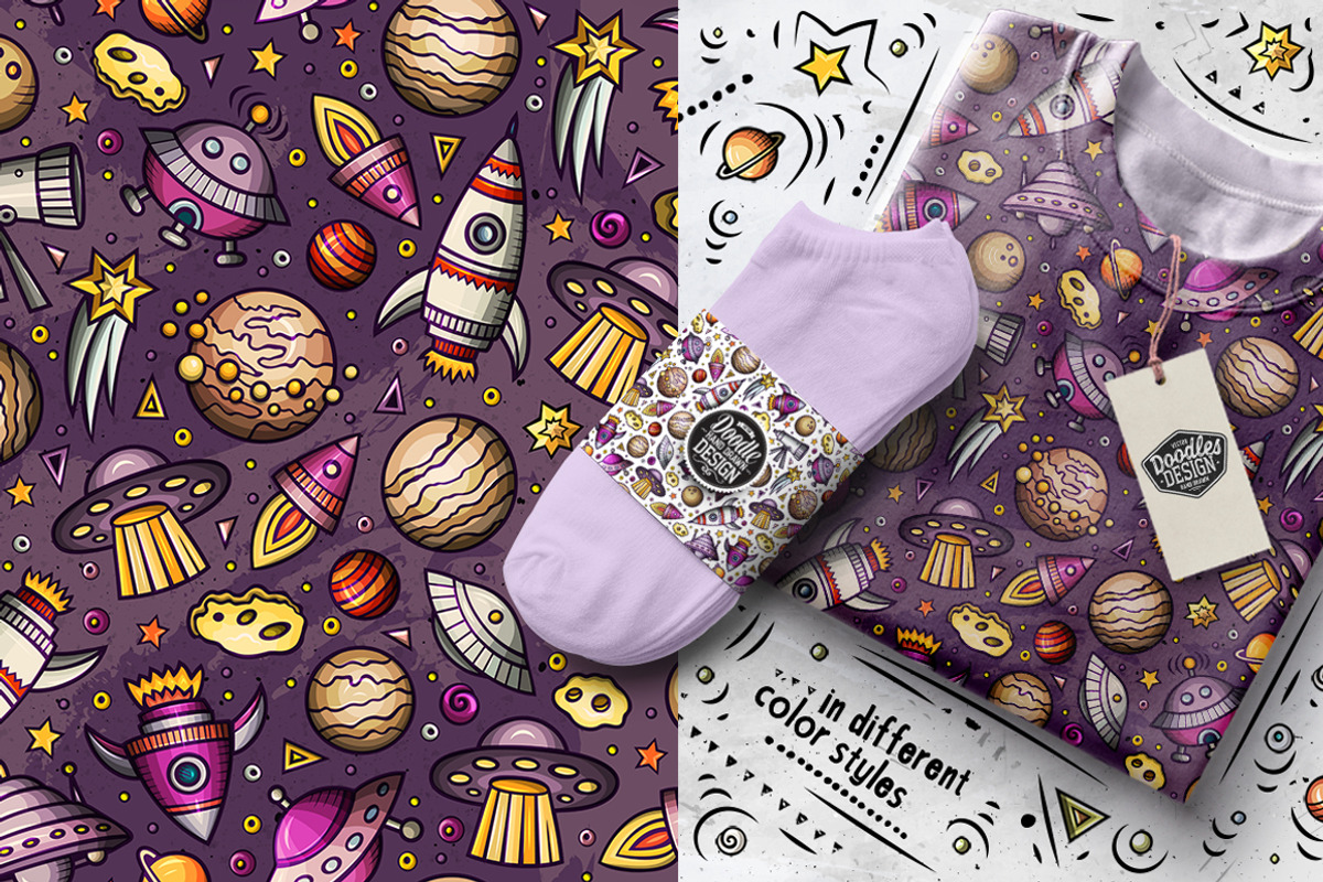 Space Doodle Seamless Patterns, a Pattern Graphic by BALABOLKA (Photo 7 of 8)
